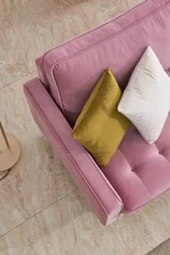 Modern Samt Stoff Sofa 180cm - Rosa, Modern Velvet Fabric Sofa Mit 2 Dekorative Kissen -VIDAXL || HOMCOM Verkäufe f0fada7cc7e9f9c9d5893914d60b3903