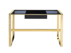 Schreibtisch Mit 1 Schublade - Glas & Stahl - Schwarz & Goldfarben - SALI -VIDAXL || HOMCOM Verkäufe f19315c5f9fb5f62894c7e77bfd719c2