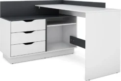 ByLIVING Eckschreibtisch Belfast, Wahlweise Rechts Oder Links Montierbar, 129 X 105 Cm, H 83,5 Cm, In Weiß -VIDAXL || HOMCOM Verkäufe f2dab0b56c9691974bb372af158d0af6