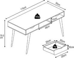COSTWAY Computertisch Mit 2 Schubladen & Offenem Ablagefach, Moderner Schreibtisch 110 Cm, Bürotisch Aus Massivholz, PC-Arbeitsplatz Konsolentisch, Für Arbeitszimmer & Büro & Wohnzimmer, Braun -VIDAXL || HOMCOM Verkäufe f4befc2fea2aa5602ce349fbd4504b87