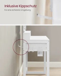 VASAGLE Schminktisch Mit Gepolstertem Hocker, Frisiertisch Mit Dreifachem Spiegel, 3 Schubladen, Haartrocknerhalter, Kosmetiktisch, Moderner Stil, Weiß RVT004W14 -VIDAXL || HOMCOM Verkäufe f4cbd7e87cb182439e5f582ff76d24a3