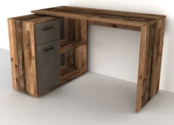 FMD Furniture 360-001 Schreibtisch-Winkelkombination In Ausführung Old Style Dunkel/Stahl Dunkel, Maße Tisch Ca. 117 X 73,7 X 50 Cm / Maße Regal Ca. 80 X 69 X 33 Cm (BxHxT) -VIDAXL || HOMCOM Verkäufe f6735e1221c7d4aeac2b4e1f0a0ee699