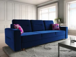 FURNIX Schlafsofa BIRGEN, Polstercouch Mit Bettkasten Und Kissen IT11