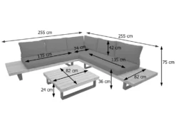 Garten-Garnitur HWC-H54, Garnitur Sitzgruppe Lounge-Set, Spun Poly Akazie HolzAlu Hellbraun, Polster Dunkelgrau -VIDAXL || HOMCOM Verkäufe f77d39d581cffd5e42d9de514fce5156