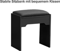 Yoleo Schminktisch Mit Spiegel, LED-Beleuchtung Und Hocker, Frisiertisch Mit Großer Schublade, Kosmetiktisch 140x40x80cm, Schwarz -VIDAXL || HOMCOM Verkäufe f8031775585e8b7fda0994972e751693