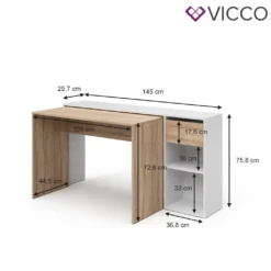 Vicco Schreibtisch Ben Weiß Sonoma 145 X 75,8 X 46,4 Cm Holzwerkstoff -VIDAXL || HOMCOM Verkäufe f88029403adfb66a9aae8105da3b8cc6