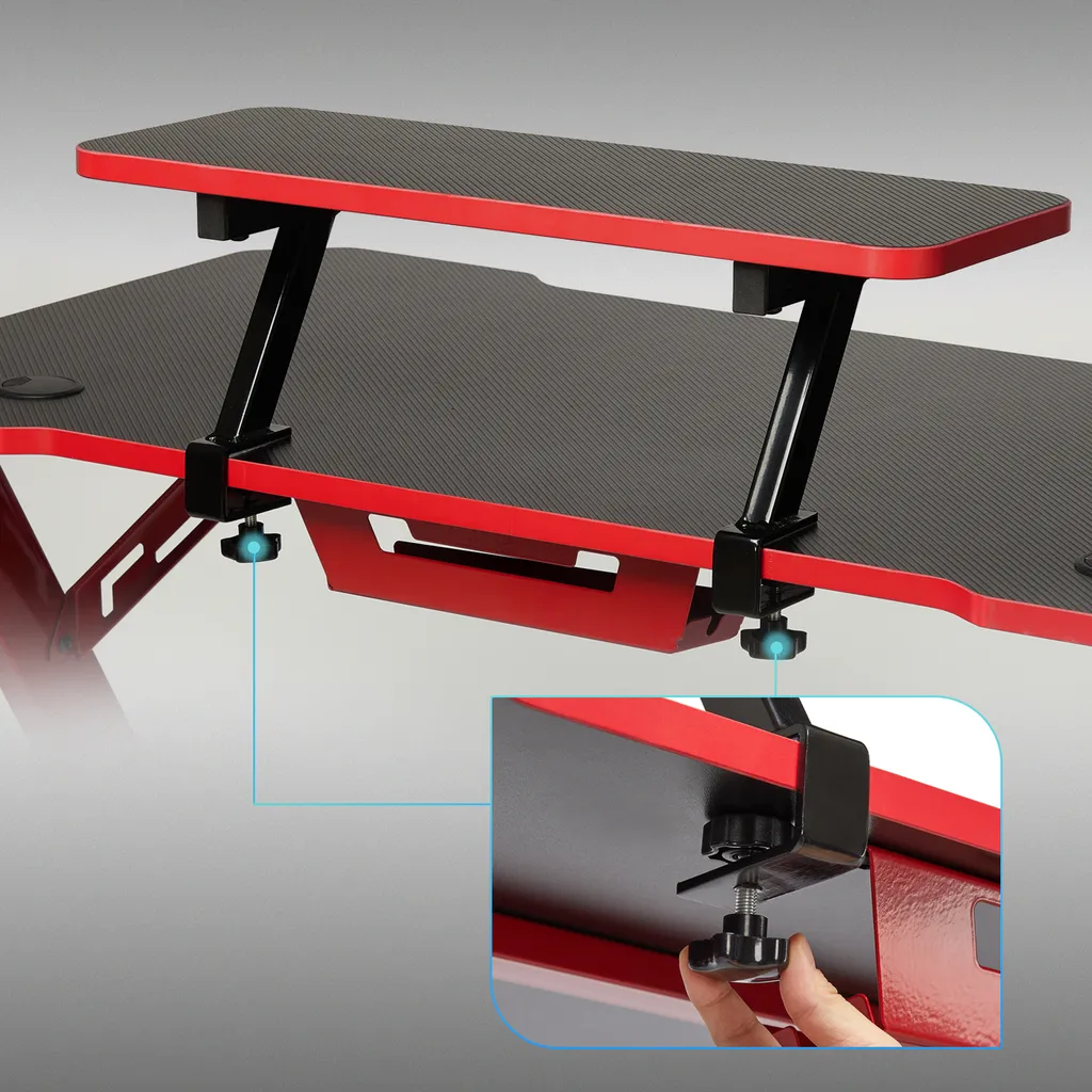 Gaming Tisch, Gamingschreibtisch, 110cm Ergonomischer Computertisch, Gamer Tisch, Schreibtisch Mit Tischplatte Aus Kohlefaser 4 Gaming Tisch, Gamingschreibtisch, 110cm Ergonomischer Computertisch, Gamer Tisch, Schreibtisch Mit Tischplatte Aus Kohlefaser – Bild 4