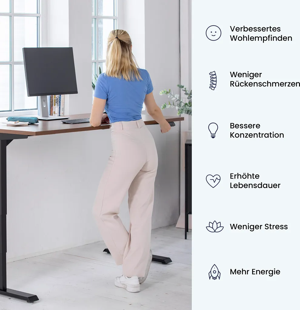 Ergotopia Desktopia Lite, Höhenverstellbarer Schreibtisch, Elektrisch Höhenverstellbares Tischgestell Mit Memory Funktion, Kollisionsschutz 5 Ergotopia Desktopia Lite, Höhenverstellbarer Schreibtisch, Elektrisch Höhenverstellbares Tischgestell Mit Memory Funktion, Kollisionsschutz – Bild 5