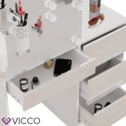 Vicco Schminktisch + Spiegel + LED Sherry Weiß Hochglanz 90 X 75 X 40 Cm Holzwerkstoff -VIDAXL || HOMCOM Verkäufe f941d527b456d56c176ae8022d206535