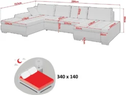 Mirjan24 Ecksofa Caro, U-Form Couch Mit Bettkasten Und Schlaffunktion, Polsterecke, Couchgarnitur Für Wohnzimmer (Soft 011 + Lawa 06) -VIDAXL || HOMCOM Verkäufe fa18d27faba666bbf88cfea914d806f4