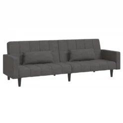 VidaXL Schlafsofa 2-Sitzer Mit 2 Kissen Dunkelgrau Stoff