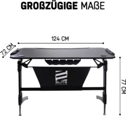 ELITE Gaming-Tisch Rocksolid Gamer-Schreibtisch Computertisch Carbon-Optik + LED (Schwarz) -VIDAXL || HOMCOM Verkäufe fa6ec0918b298bbe337b2ec0663cfc8a