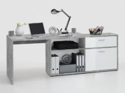 Schreibtisch DIEGO Eck-Schreibtisch Weiß - Grau - 138 Cm - Die Möbelfundgrube -VIDAXL || HOMCOM Verkäufe fa72a3cb171f46b6b07ae71b5c98f296