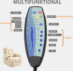 HOMCOM Massagesessel Fernsehsessel Relaxsessel TV Sessel Wärmefunktion Wippenfunktion Mit Fernbedienung Liegefunktion Cremeweiß 85 X 94 X 104 Cm -VIDAXL || HOMCOM Verkäufe fb567225ea15a1c483e6af5bbef7886f