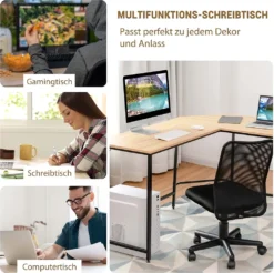 COSTWAY L-förmiger Schreibtisch, Eckschreibtisch 137x137x75,5cm, Computertisch Bürotisch Mit 2 Ablageflächen & Fußstütze, Arbeitstisch Platzsparend Natur 10 COSTWAY L-förmiger Schreibtisch, Eckschreibtisch 137x137x75,5cm, Computertisch Bürotisch Mit 2 Ablageflächen & Fußstütze, Arbeitstisch Platzsparend Natur -VIDAXL || HOMCOM Verkäufe fbb8921081fb3f41d81c55c41019af25