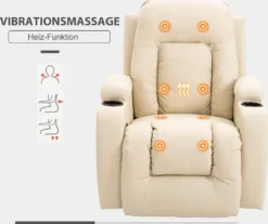 HOMCOM Massagesessel Fernsehsessel Relaxsessel TV Sessel Wärmefunktion Wippenfunktion Mit Fernbedienung Liegefunktion Cremeweiß 85 X 94 X 104 Cm -VIDAXL || HOMCOM Verkäufe fe7fbc0fb4e63c08a1b14e92da942f54